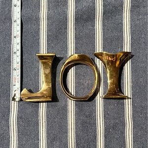 Vintage JOY Brass Candlestick Holders